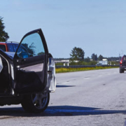 severely damaged car from rear-end accident
