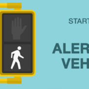 start crossing stay alert crosswalk sign
