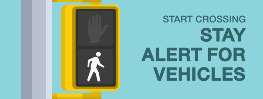 start crossing stay alert crosswalk sign